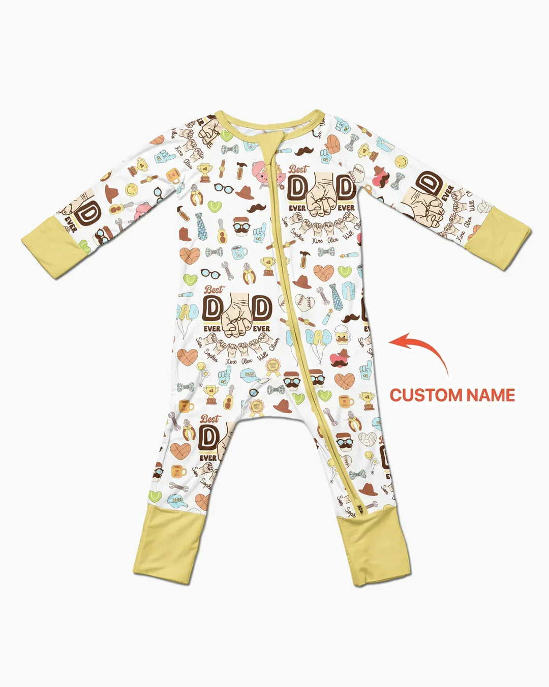 Custom Kids Name Best Dad Ever Bamboo Convertible Zippy
