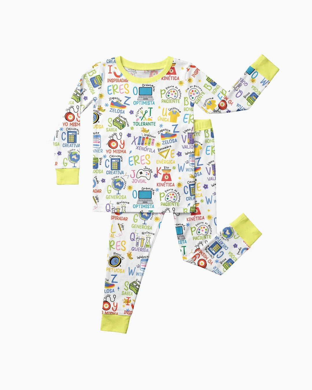 You Are Spanish Alphabet Version Bamboo Two Piece Long Sleeve Pajama Set