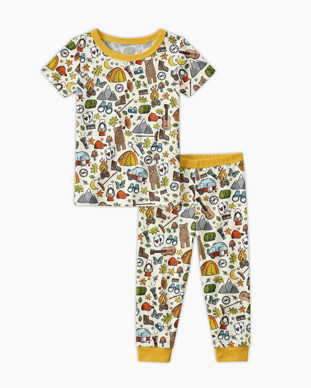 Funny Camper Family Matching Bamboo Two Piece Short Sleeve Pajama Set