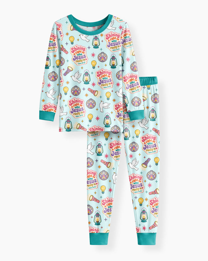 VBS Shining A Light On Who Jesus Really Is Bamboo Two Piece Long Sleeve Pajama Set