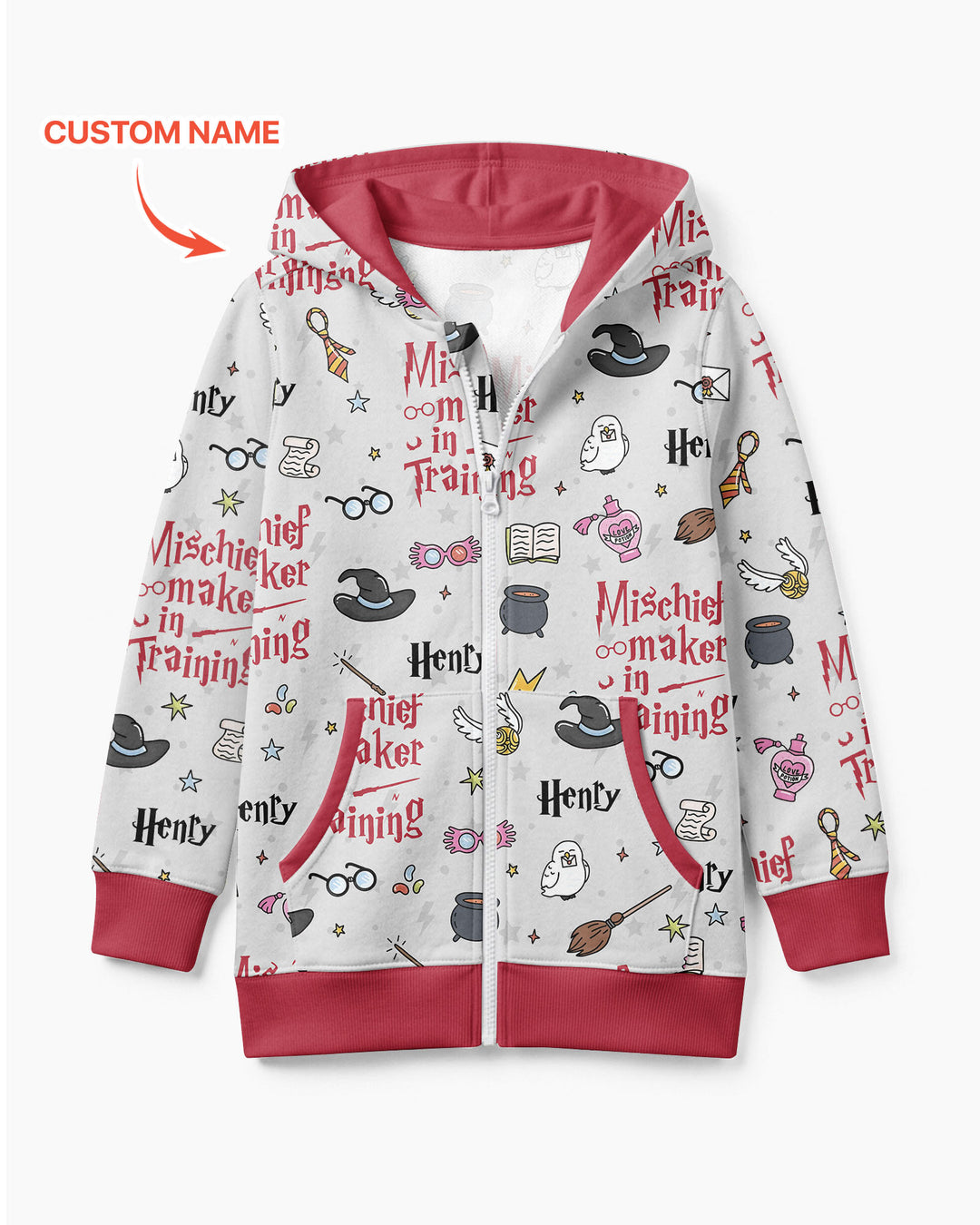Custom Name Mischief Maker In Training Bamboo Zip Hoodie