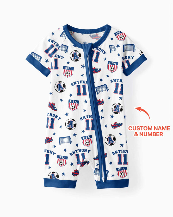Custom Name Soccer Time Bamboo Shorty Zippy