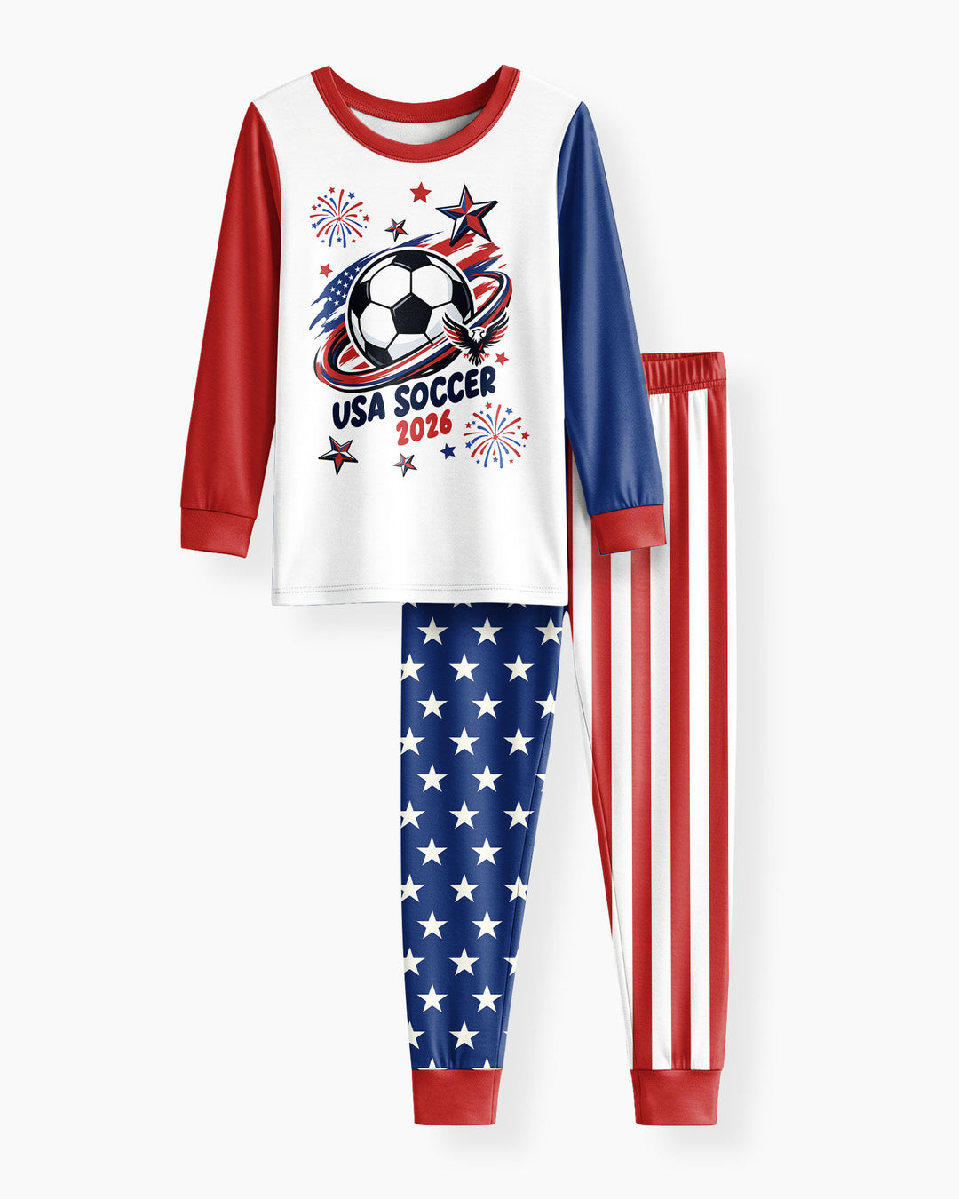 USA Soccer 2026 Family Matching Bamboo Two Piece Long Sleeve Pajama Set