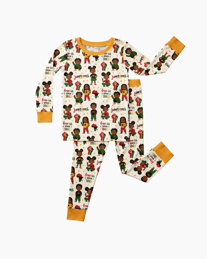 Juneteenth Free-ish Since 1865 Bamboo Two Piece Long Sleeve Pajama Set