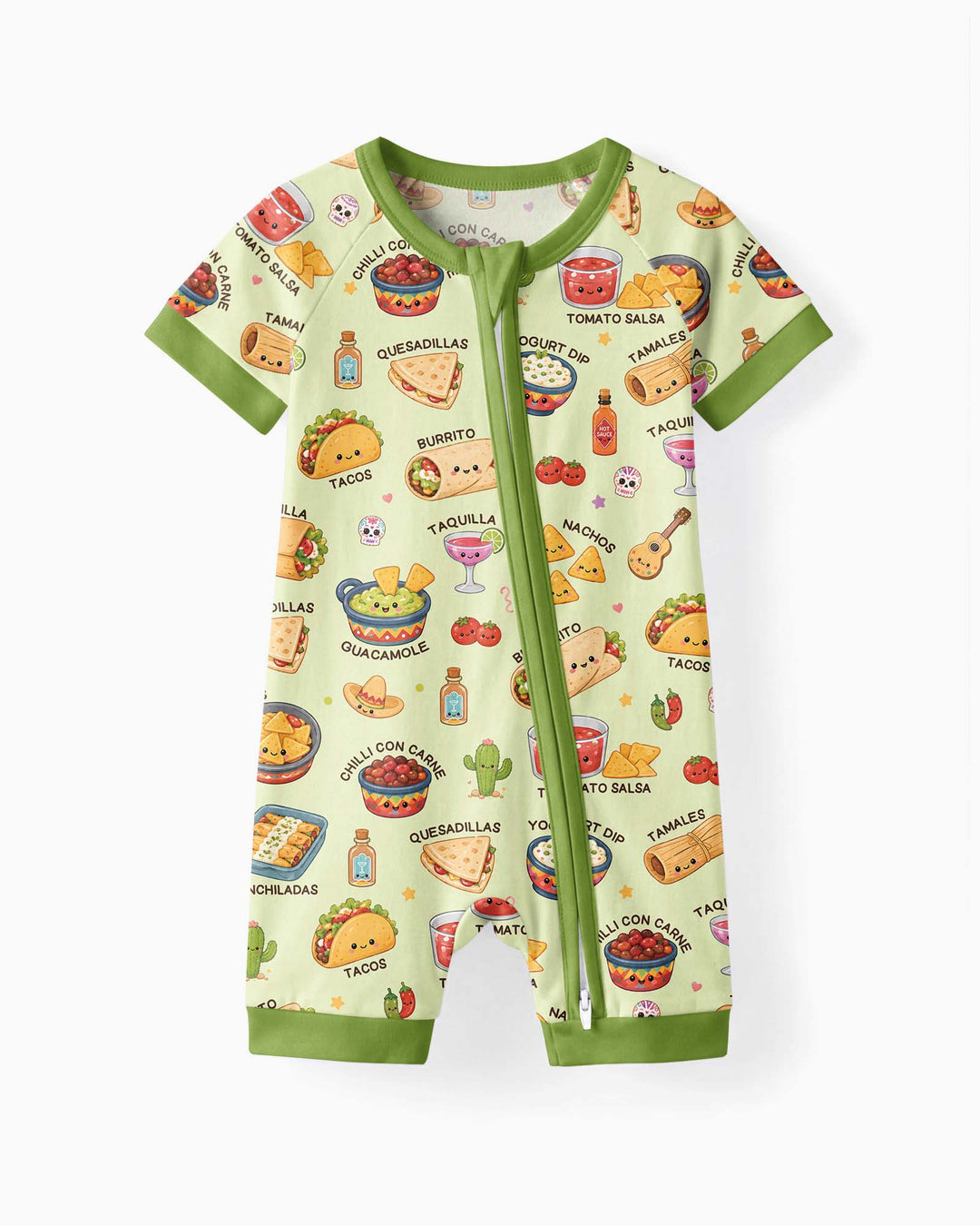 Kawaii Mexican Food Bamboo Shorty Zippy