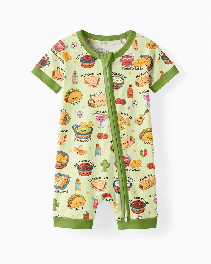 Kawaii Mexican Food Bamboo Shorty Zippy