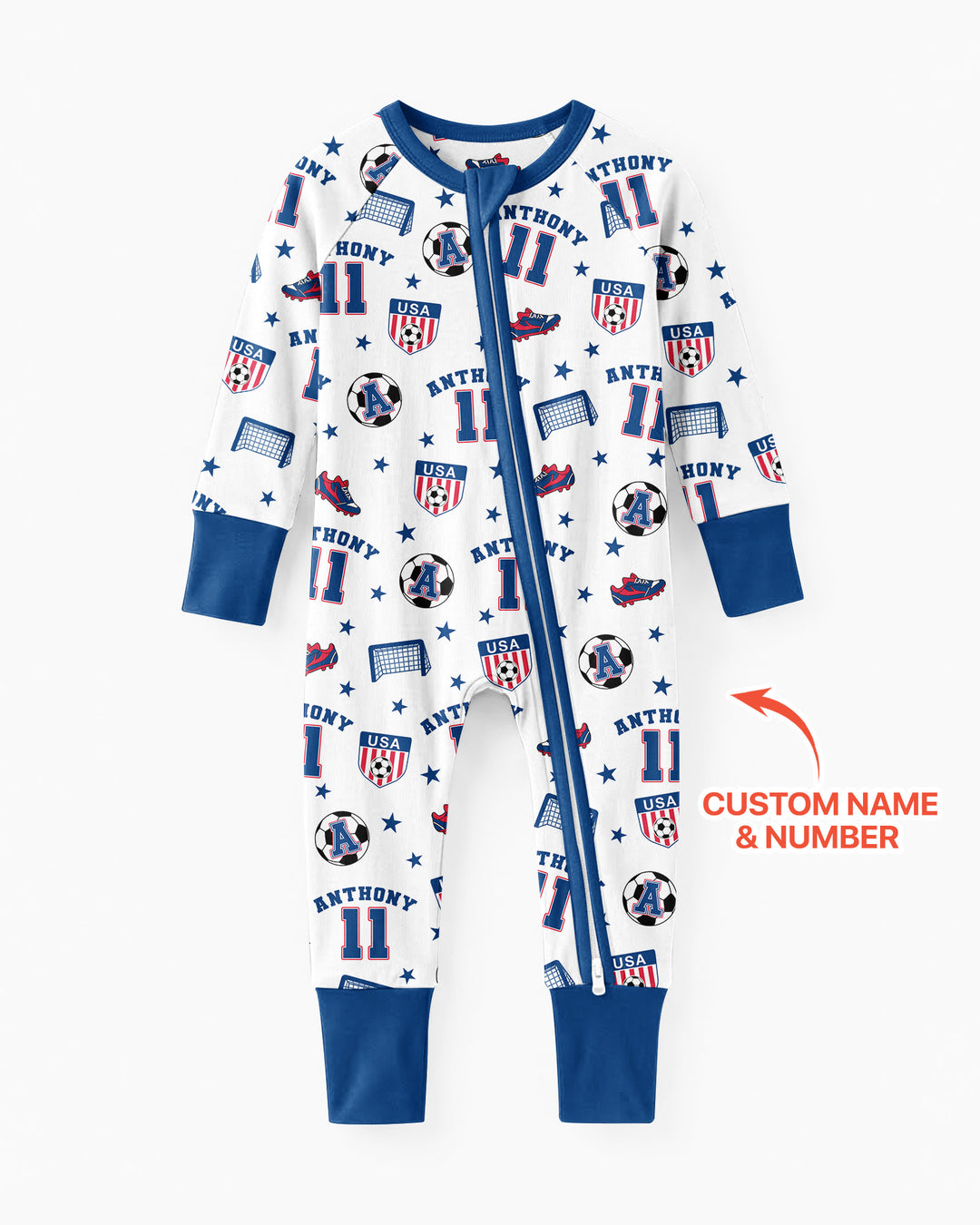 Custom Name Soccer Time Bamboo Convertible Zippy