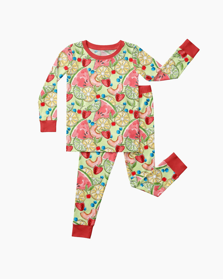Sweet Summer Fruits Family Matching Bamboo Two Piece Long Sleeve Pajama Set