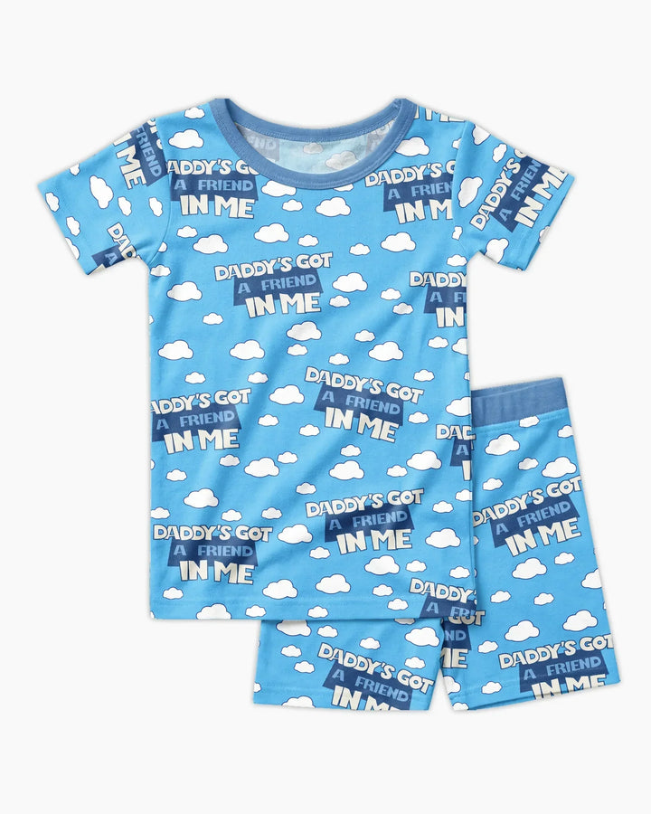 Daddy's Got A Friend In Me Bamboo Two Piece Short Sleeve Shorts Pajama Set
