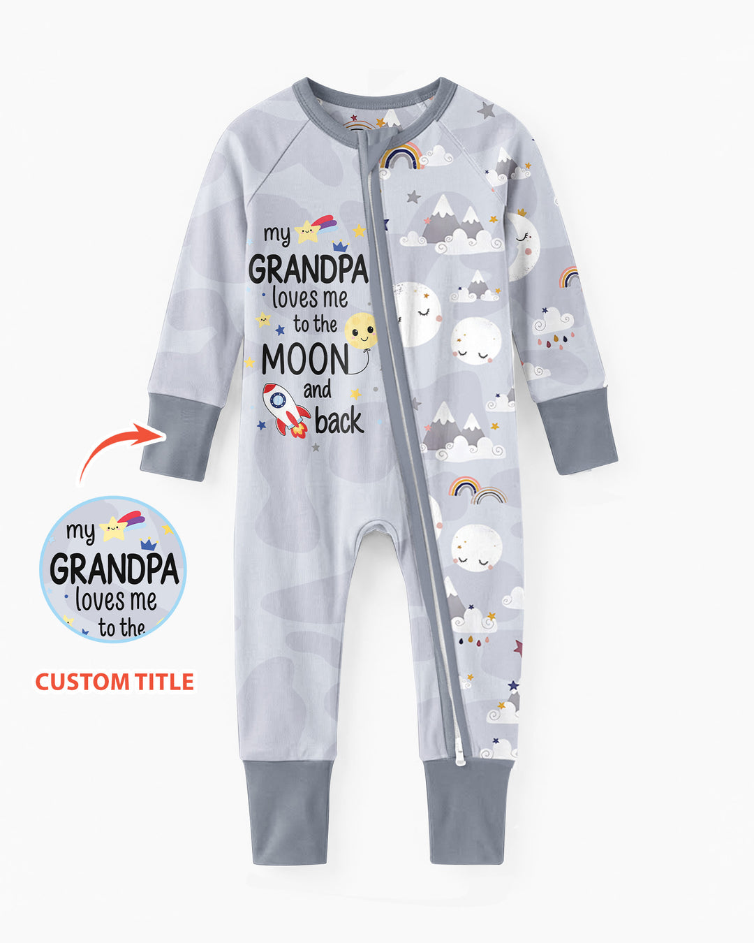 Personalized Loves To The Moon And Back Bamboo Convertible Zippy