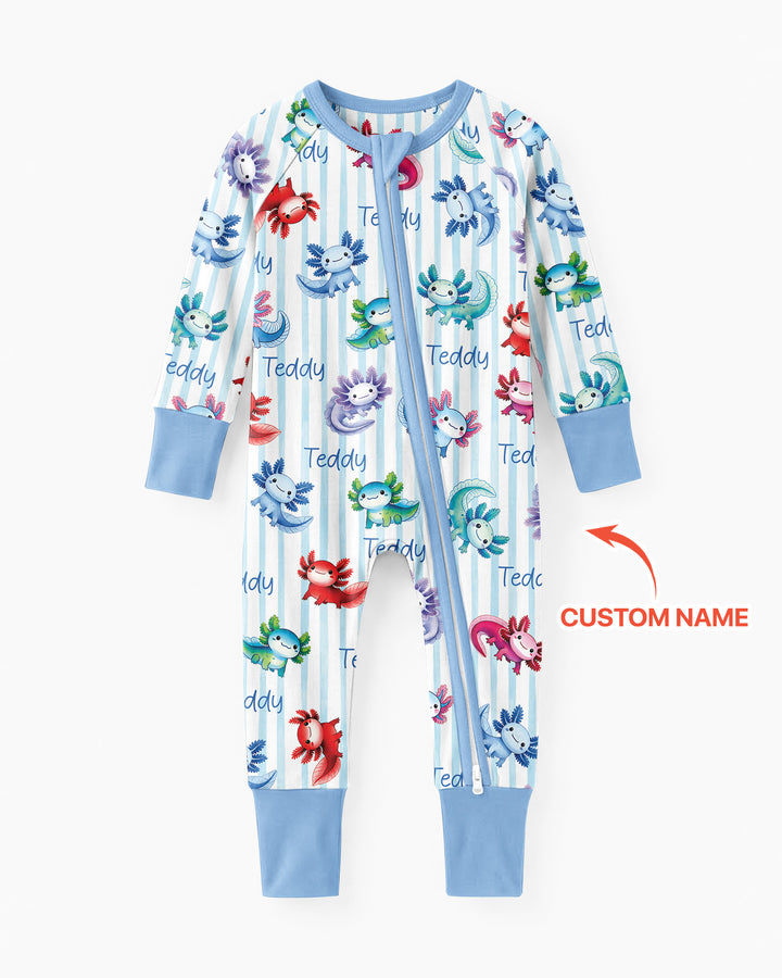 Cute Axololt Custom Name Bamboo Convertible Zippy