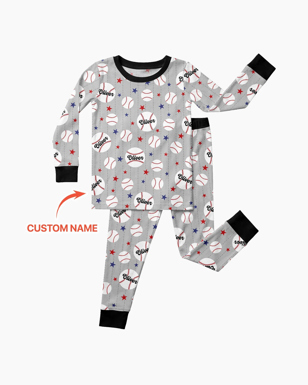 Custom Name Rookie of The Year Matching Bamboo Two Piece Long Sleeve Pajama Set