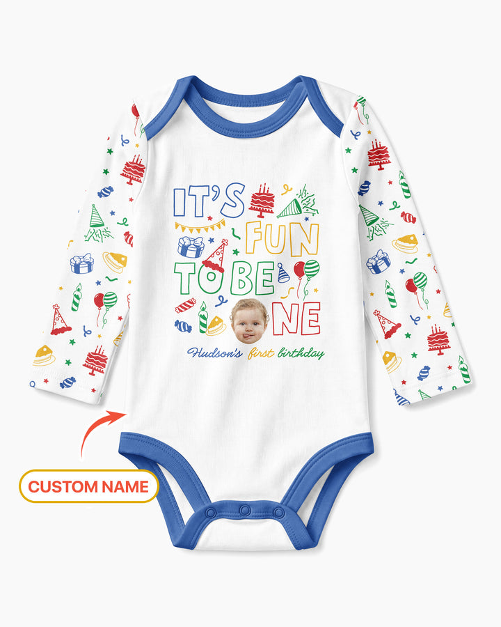 Custom Photo It's Fun To Be One Bamboo Bodysuit