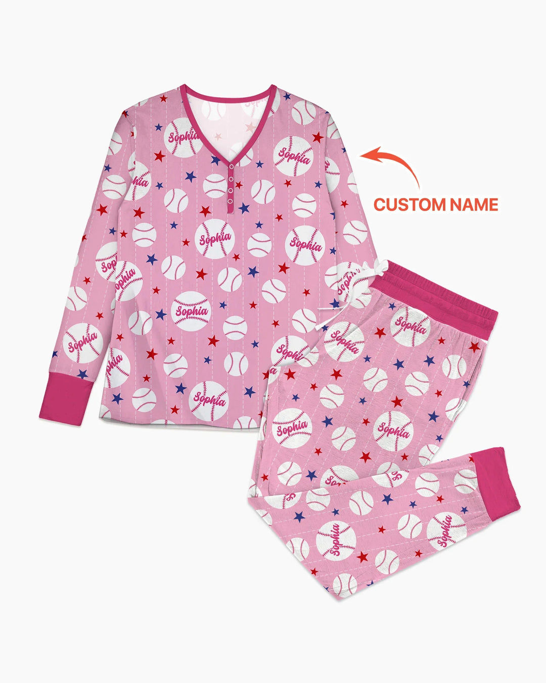 Custom Name Rookie of The Year Matching Bamboo Women Pajama Set