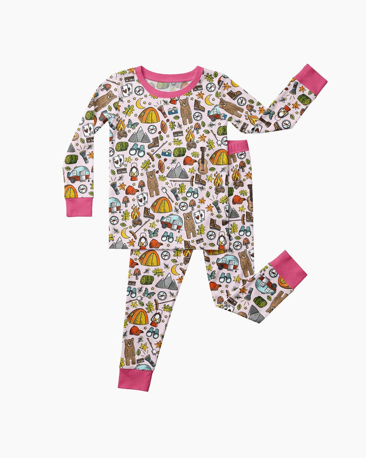 Funny Camper Family Matching Bamboo Two Piece Long Sleeve Pajama Set