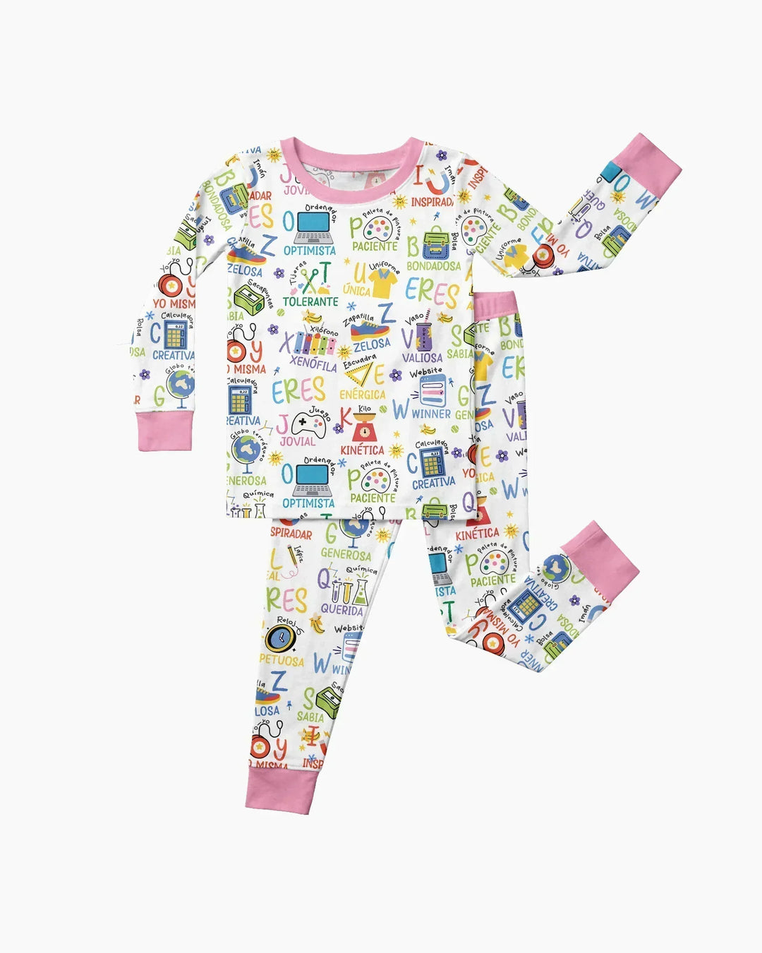 You Are Spanish Alphabet Version Bamboo Two Piece Long Sleeve Pajama Set