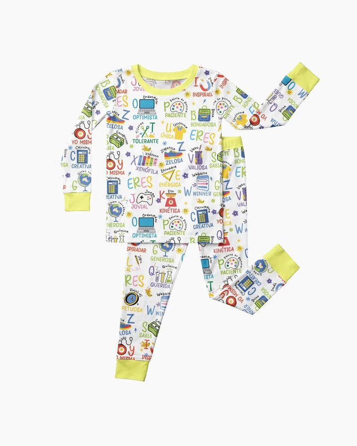 You Are Spanish Alphabet Version Bamboo Two Piece Long Sleeve Pajama Set