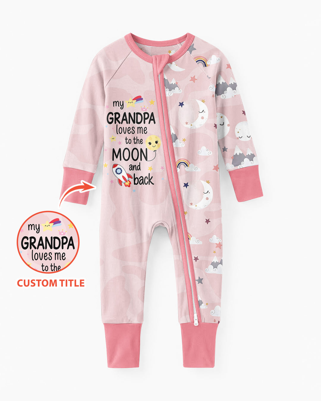 Personalized Loves To The Moon And Back Bamboo Convertible Zippy