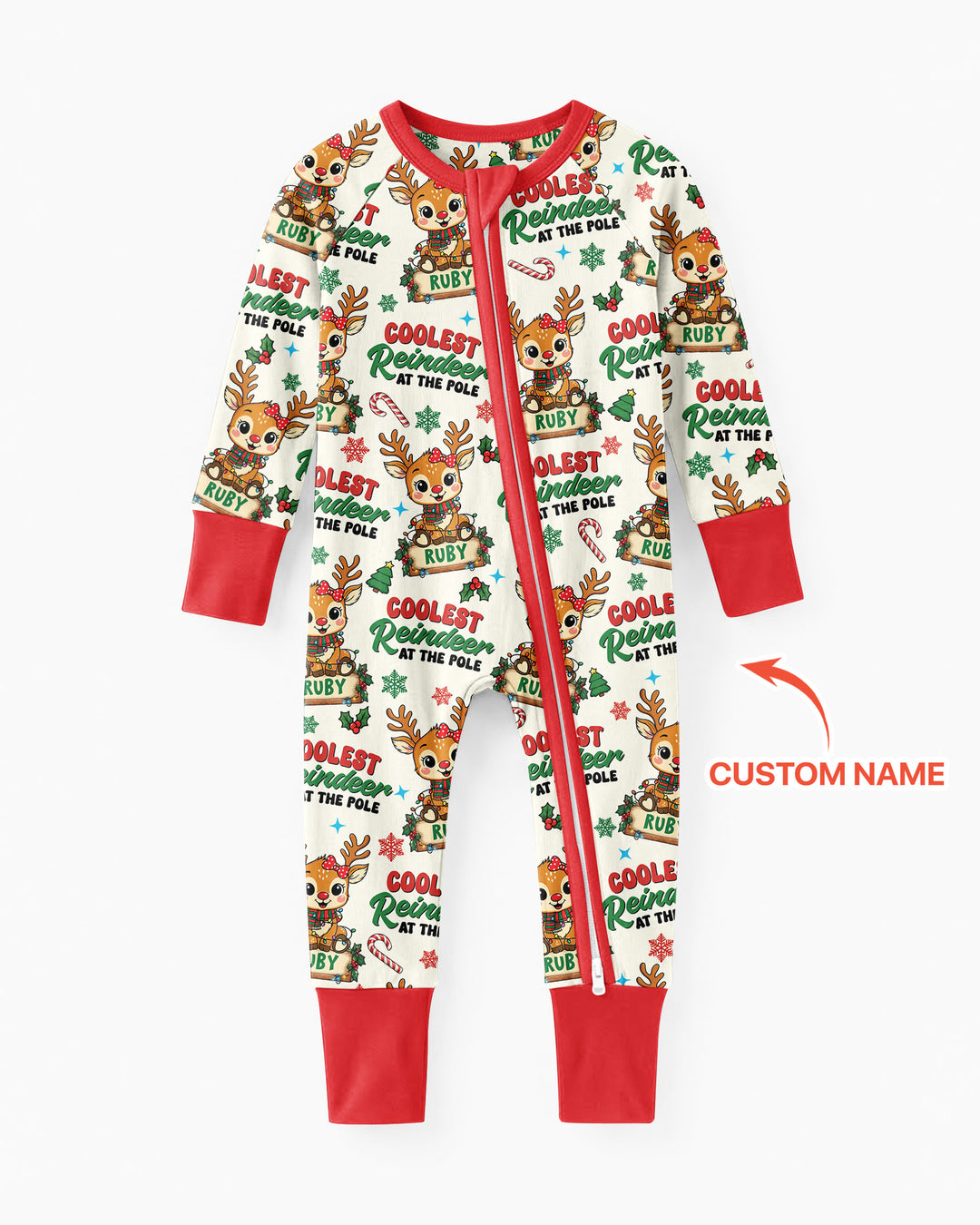 Custom Name Coolest Reindeer At The Pole Bamboo Convertible Zippy
