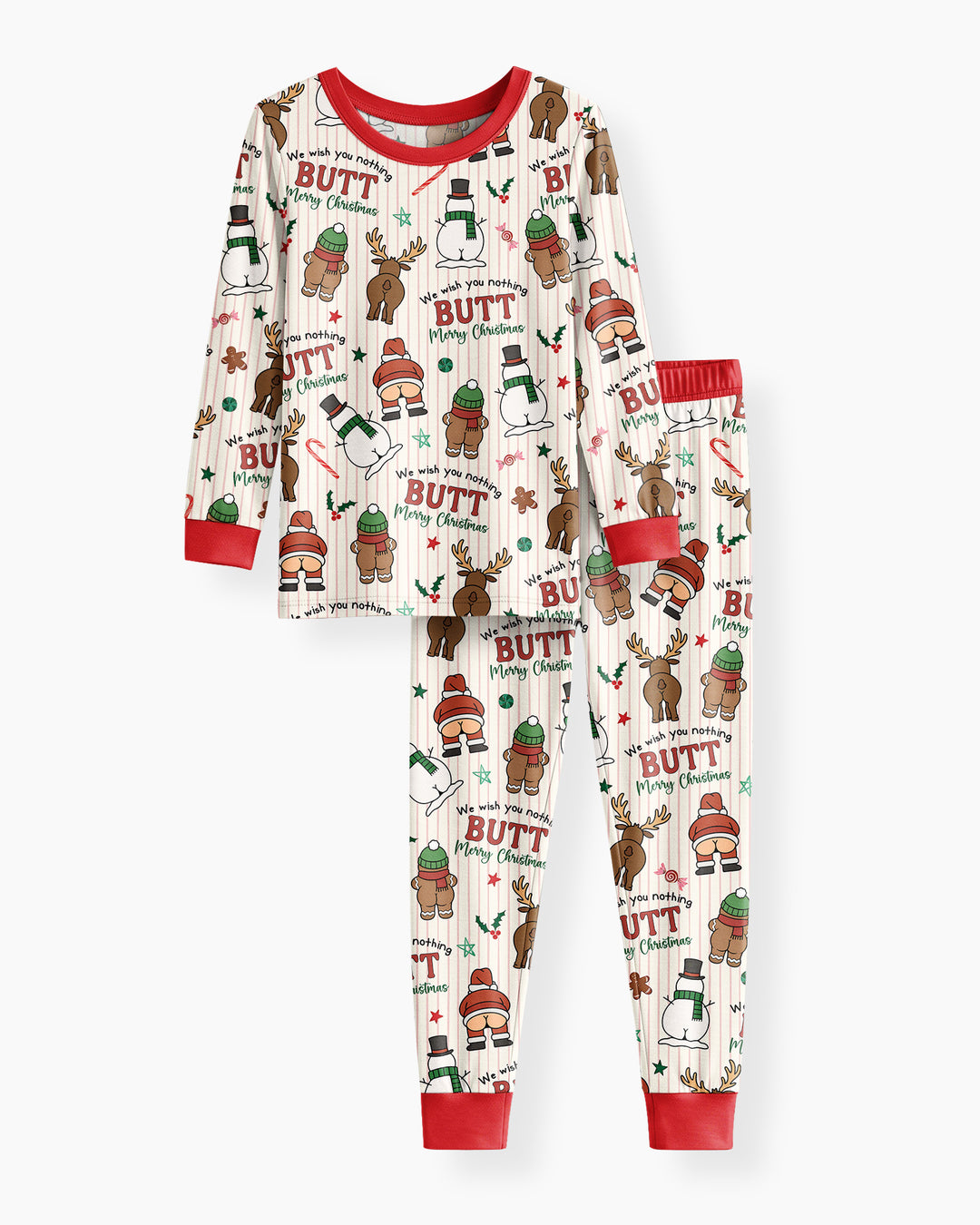 We Wish You Nothing Butt Merry Bamboo Two Piece Long Sleeve Pajama Set