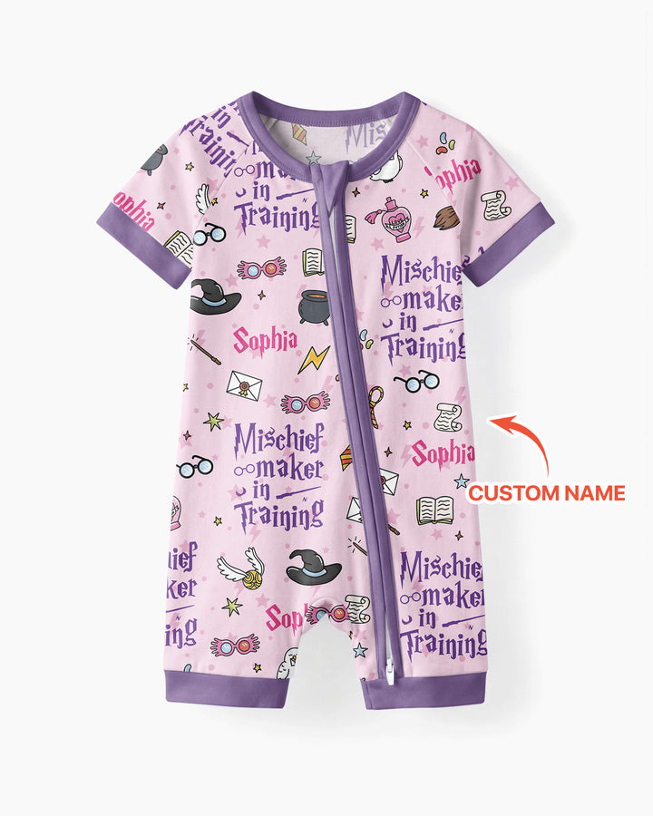 Custom Name Mischief Maker In Training Bamboo Shorty Zippy