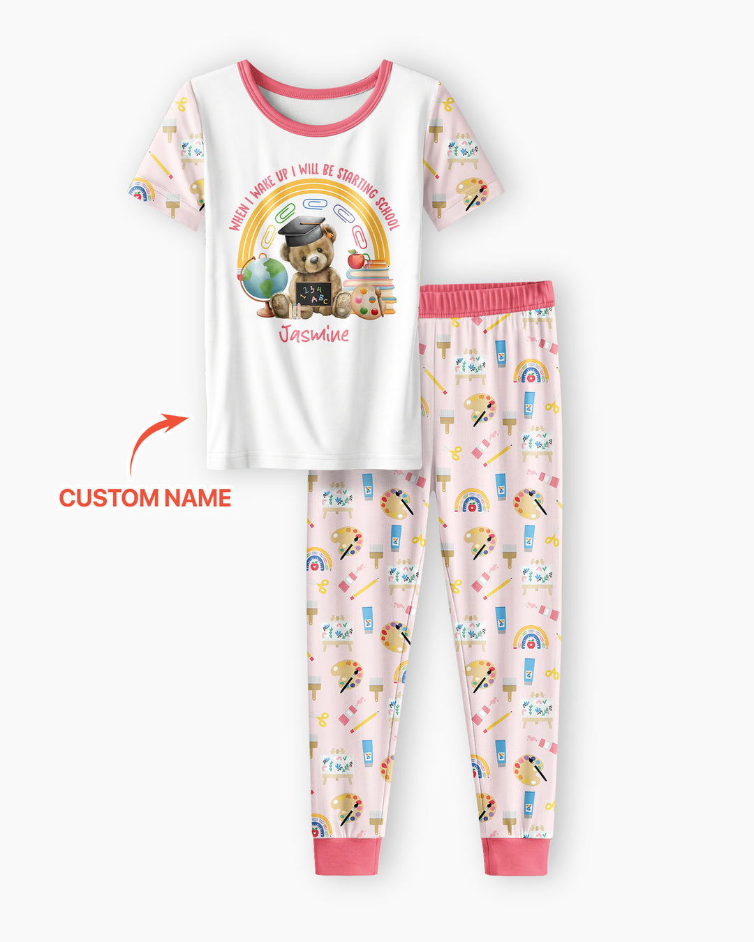 CUSTOM Template Bamboo Two Piece Short Sleeve Pyjamas Set