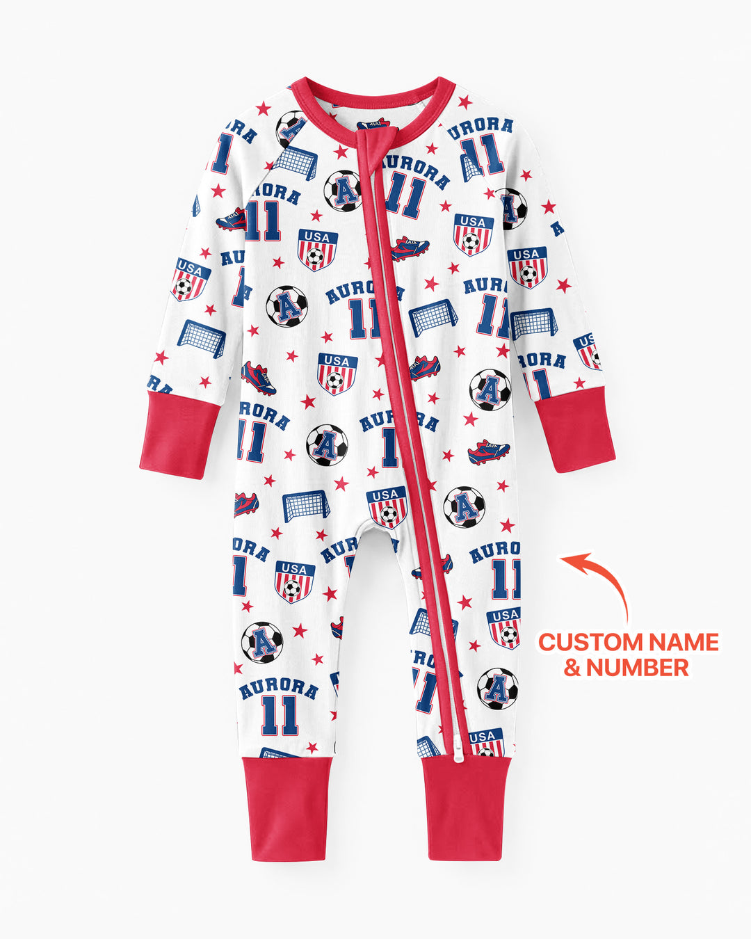Custom Name Soccer Time Bamboo Convertible Zippy
