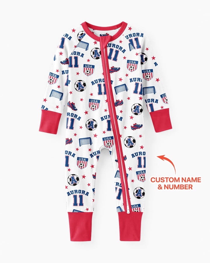 Custom Name Soccer Time Bamboo Convertible Zippy