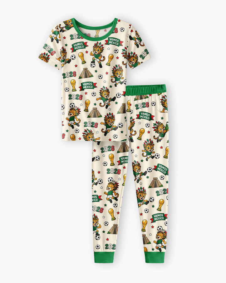 Jaguar 2026 Vamos Mexico Family Matching Bamboo Two Piece Short Sleeve Pajama Set