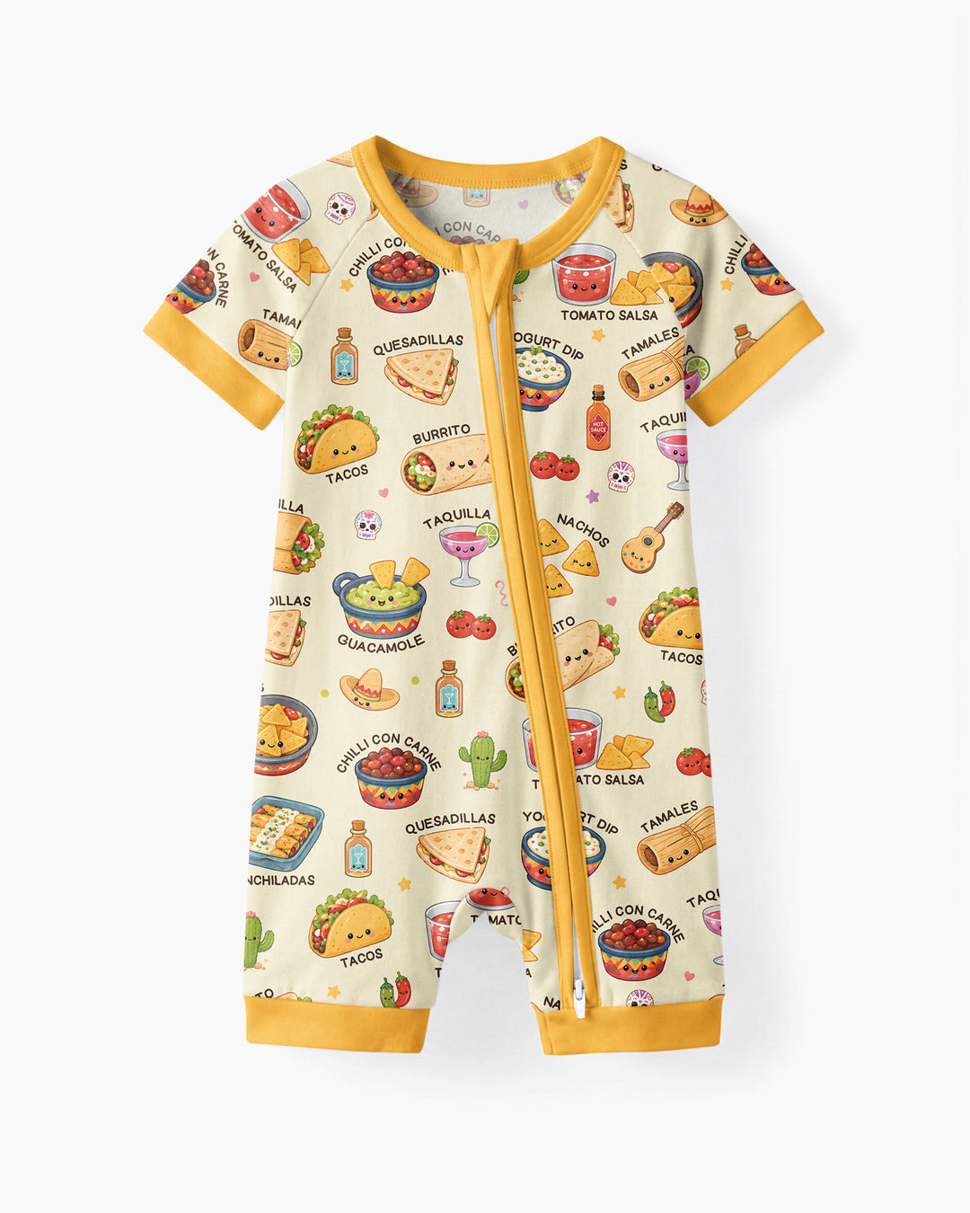 Kawaii Mexican Food Bamboo Shorty Zippy