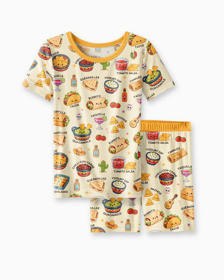 Template Bamboo Two Piece Short Sleeve Shorts Pyjamas Set