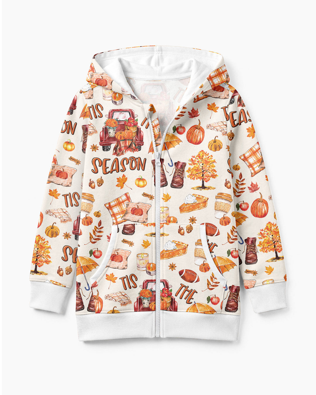 Fall Tis the Season Bamboo Zip Hoodie