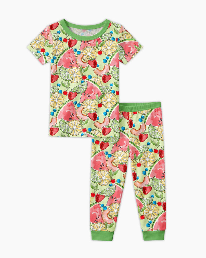 Sweet Summer Fruits Family Matching Bamboo Two Piece Short Sleeve Pajama Set