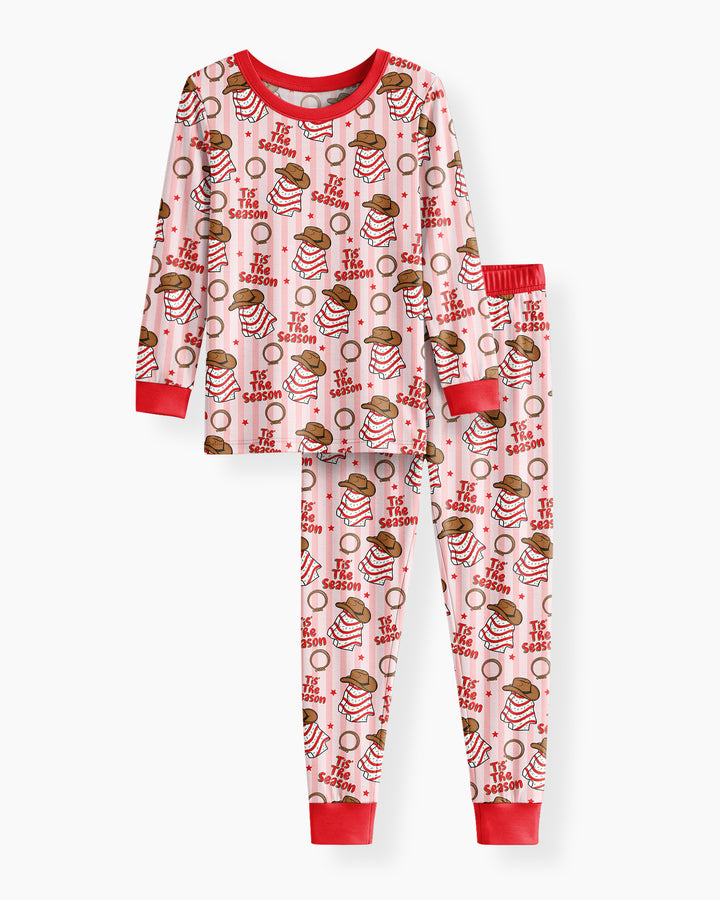 Western Christmas Tis the Season Bamboo Two Piece Long Sleeve Pajama Set