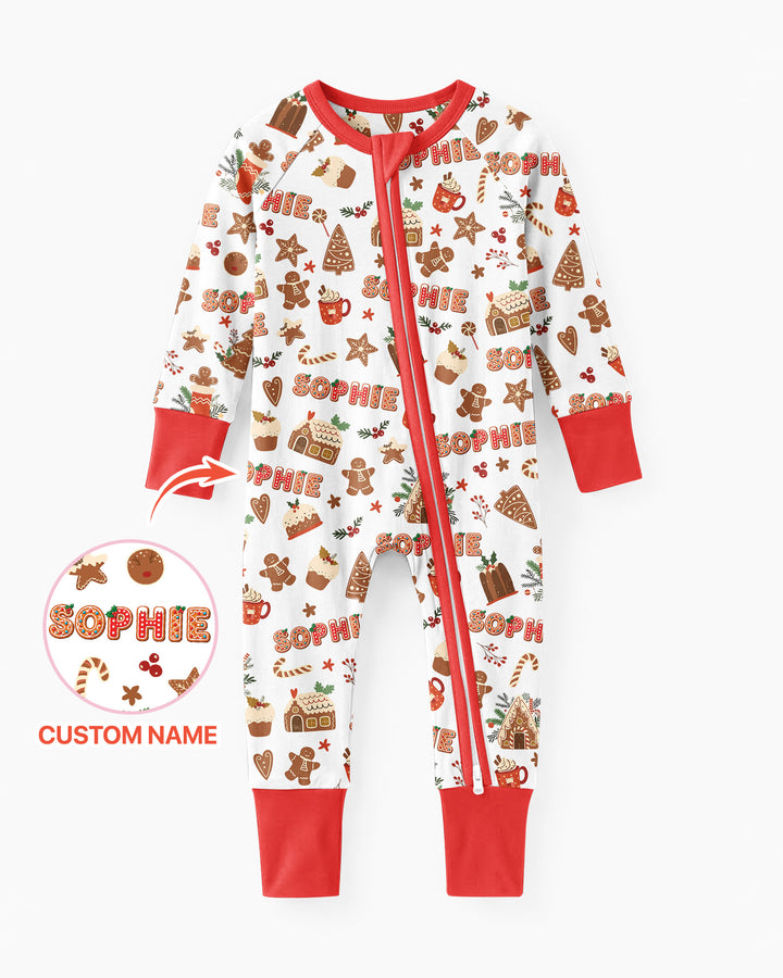 Personalized Gingerbread Christmas Bamboo Convertible Zippy