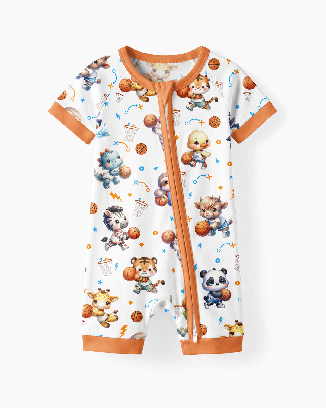 Cartoon Basketball Animals Bamboo Shorty Zippy