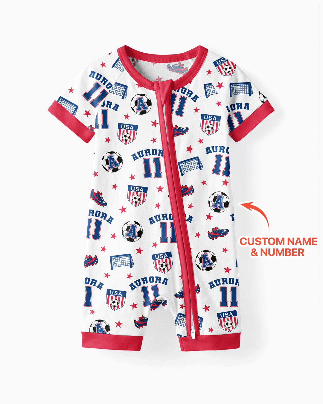 Custom Name Soccer Time Bamboo Shorty Zippy