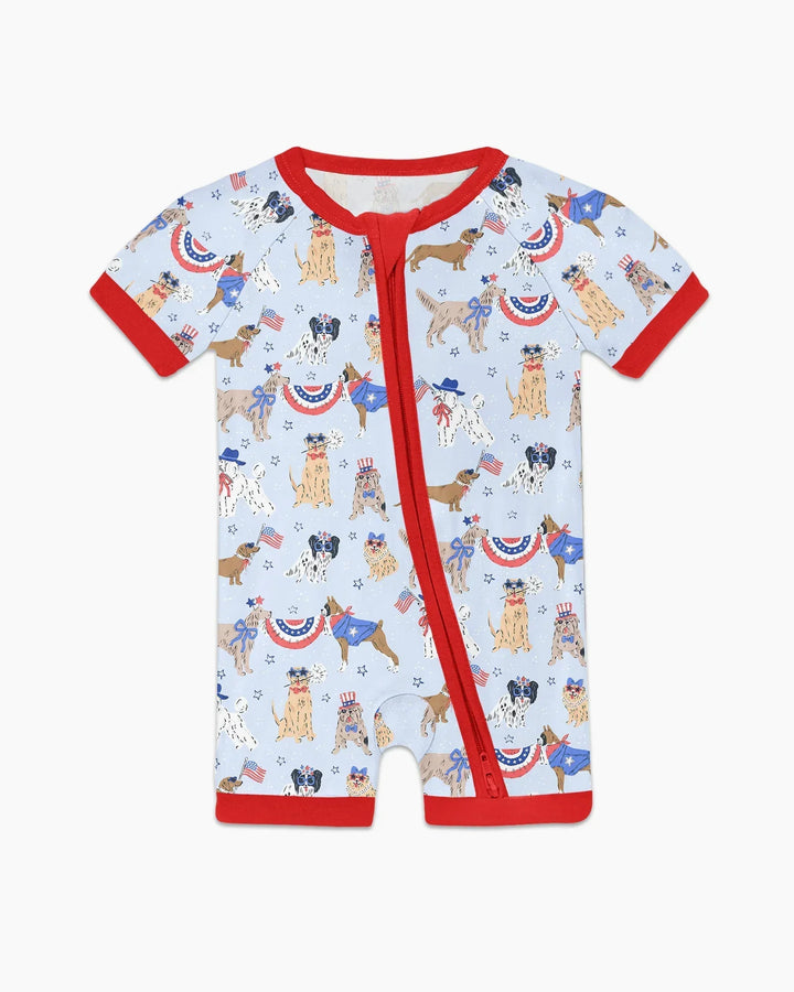 Patriotic Pups Family Matching Bamboo Shorty Zippy