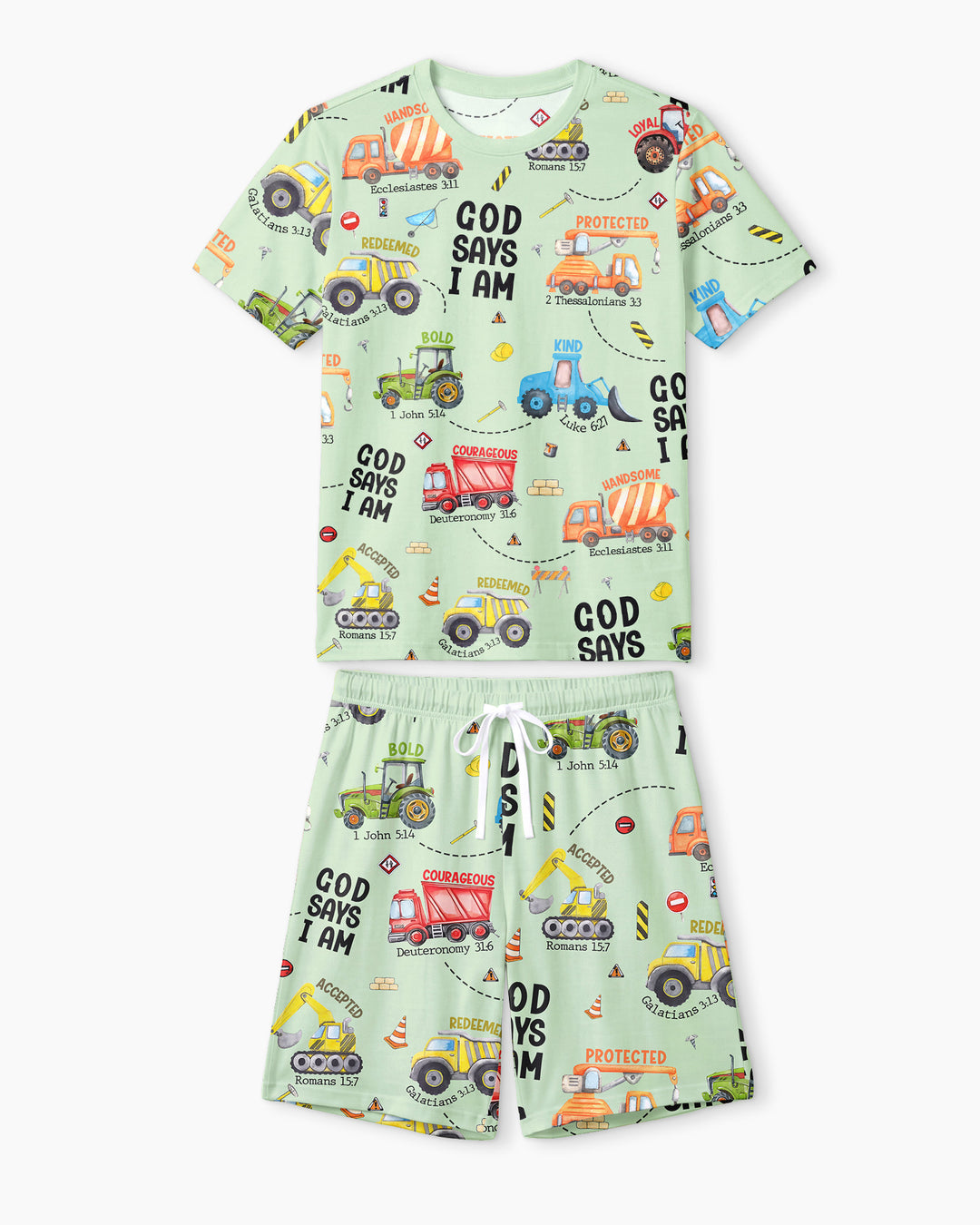 God Says I Am Men Short Sleeve Short Pajama Set