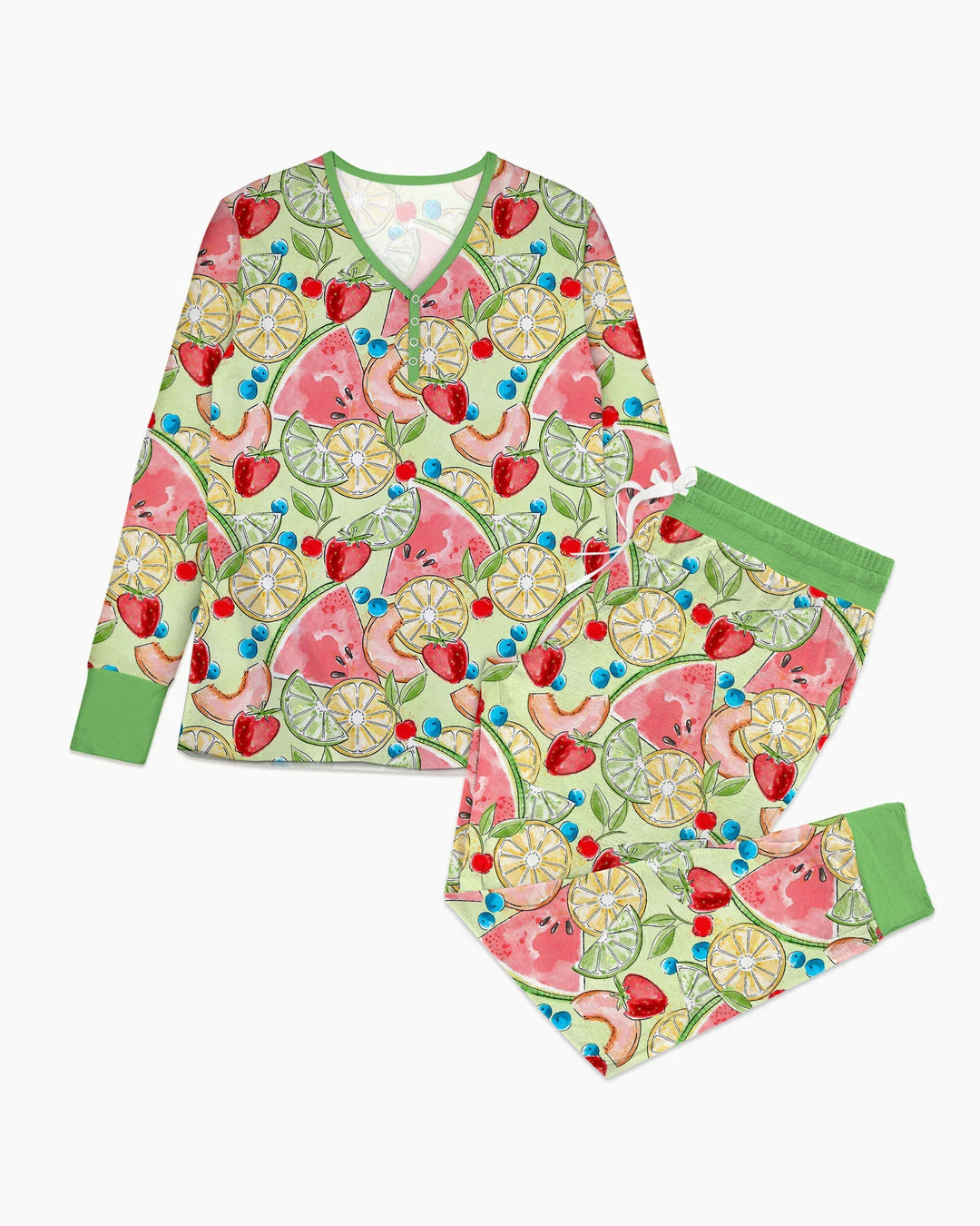 Sweet Summer Fruits Family Matching Bamboo Women Pajama Set