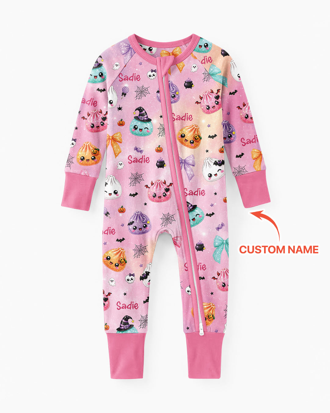 Custom Name Spooky Dumpling Bamboo Convertible Zippy