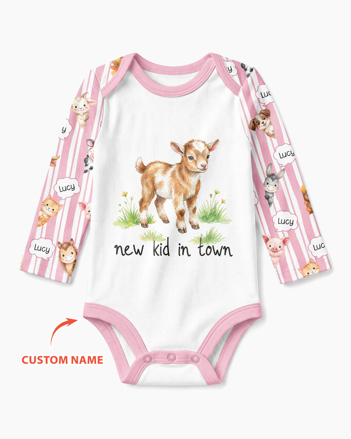 New Kid in Town Custom Name Bamboo Bodysuit