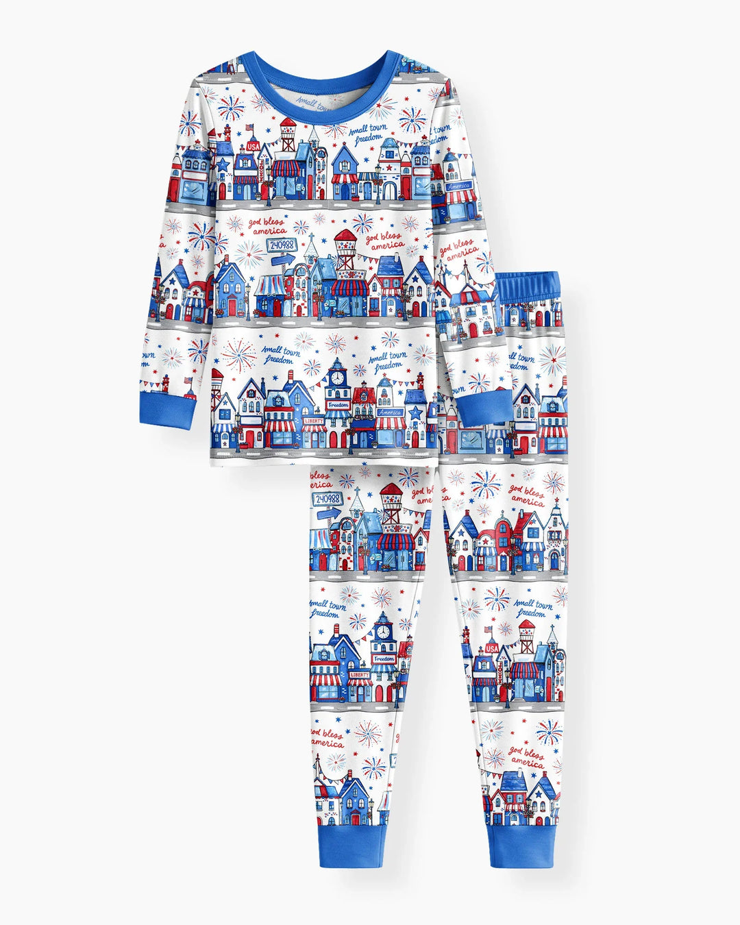 Small Town Freedom USA Bamboo Two Piece Long Sleeve Pajama Set