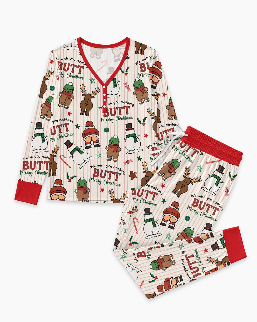 We Wish You Nothing Butt Merry Bamboo Women Pajama Set