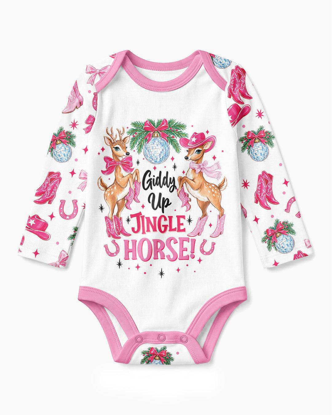 Western Christmas Giddy-up Jingle Horse Bamboo Bodysuit