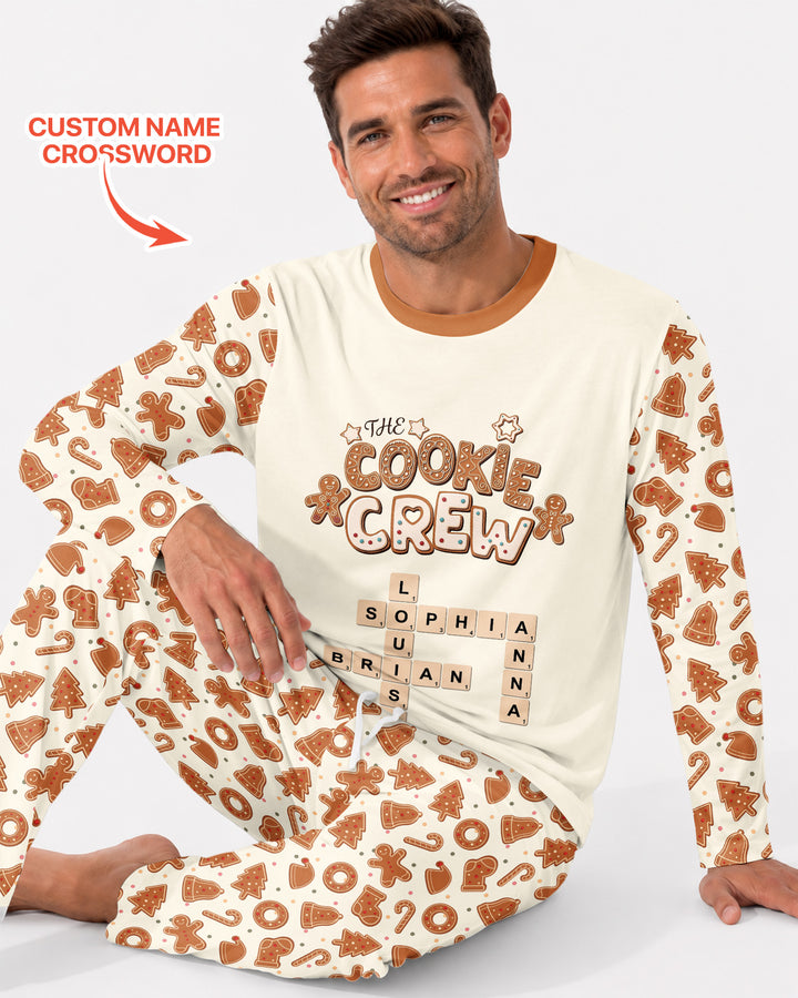 Custom Crossword Cookie Crew Bamboo Men's Pajama Set