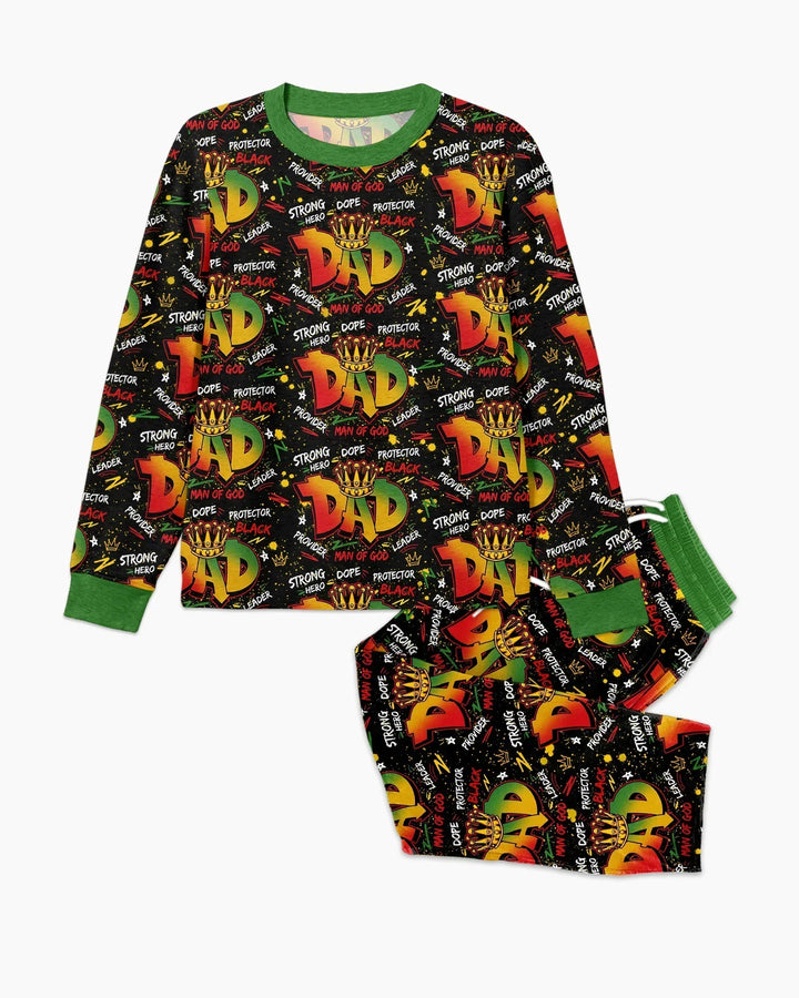 Black Dad Graffiti Bamboo Men's Pajama Set