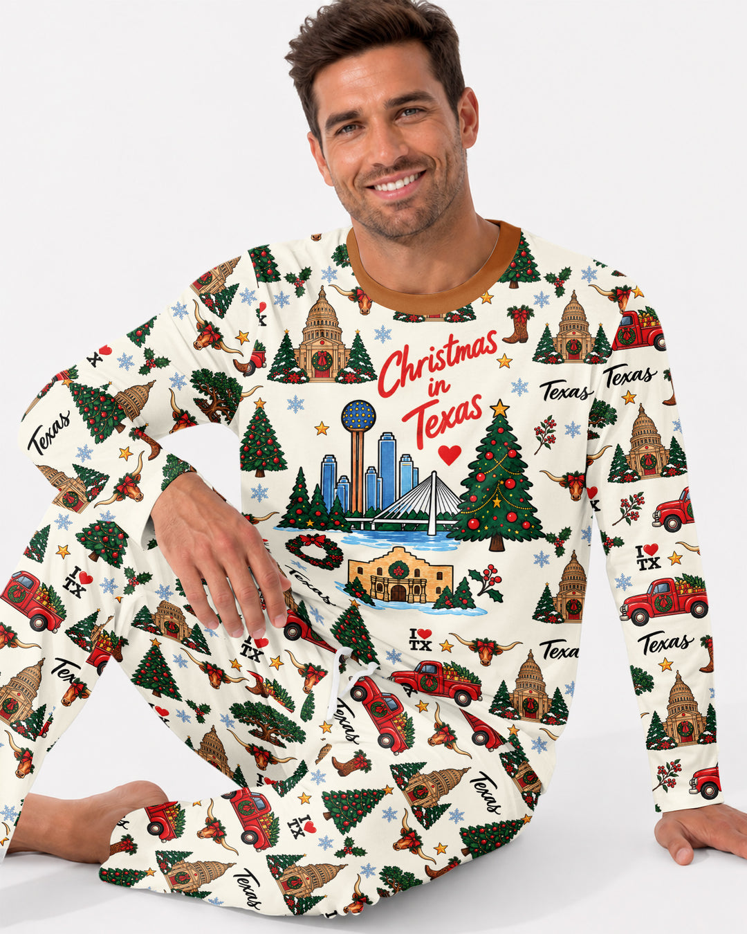 Christmas In Texas Bamboo Men's Pajama Set