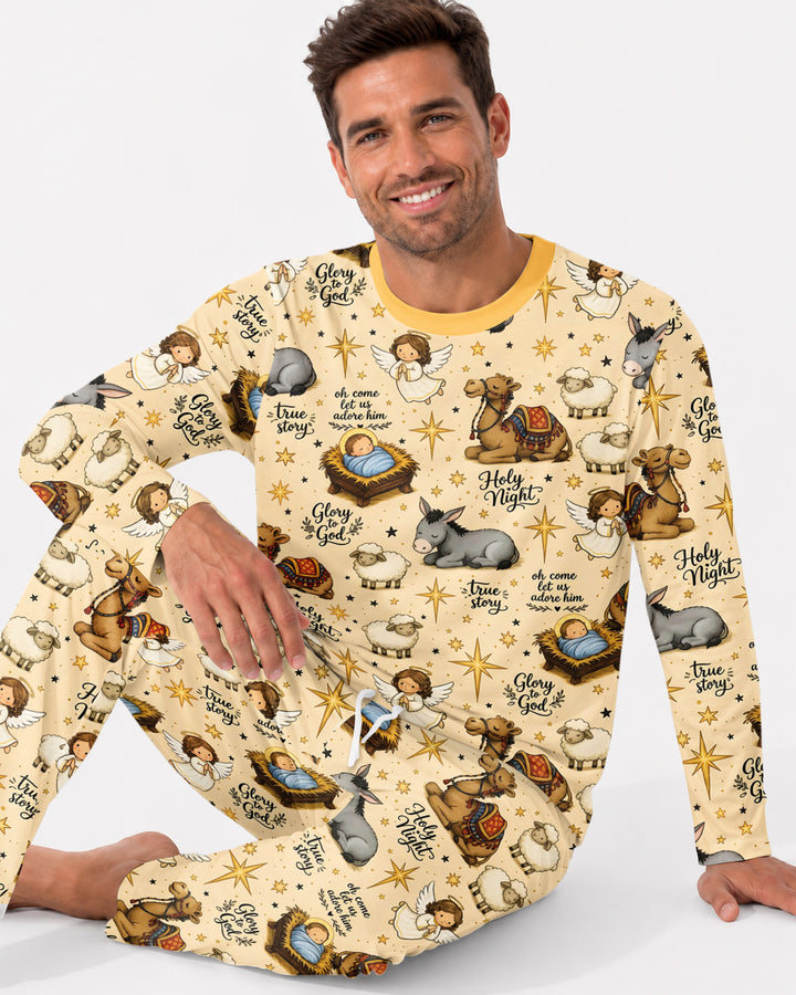 Nativity Christmas Holy Night Bamboo Men's Pajama Set