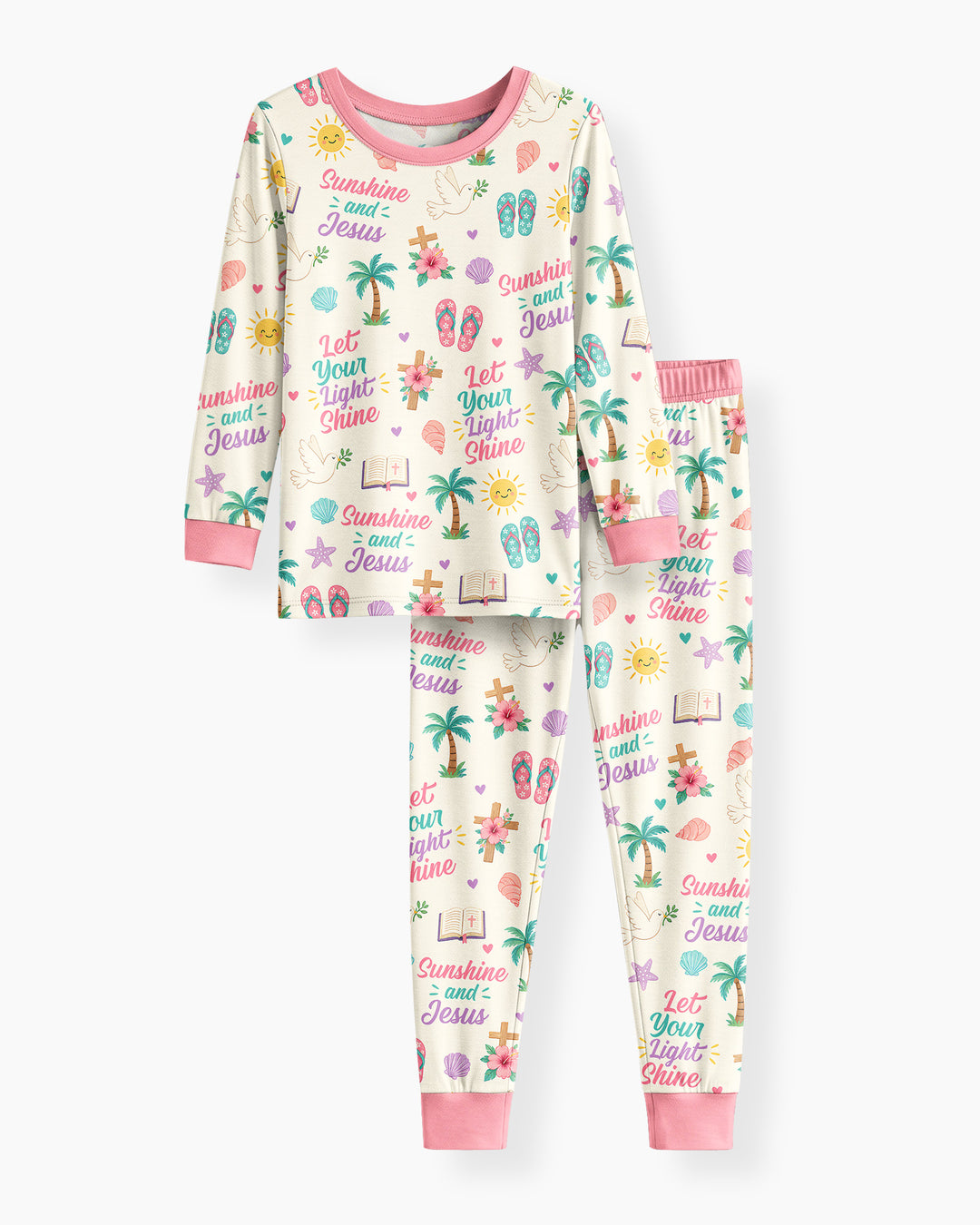 Sunshine and Jesus Summer VBS Bamboo Two Piece Long Sleeve Pajama Set